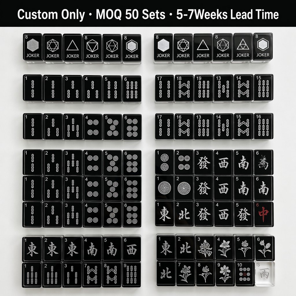 Custom Signature Acrylic American Mahjong Set – 166 Tiles for OEM & ODM (CS-005)