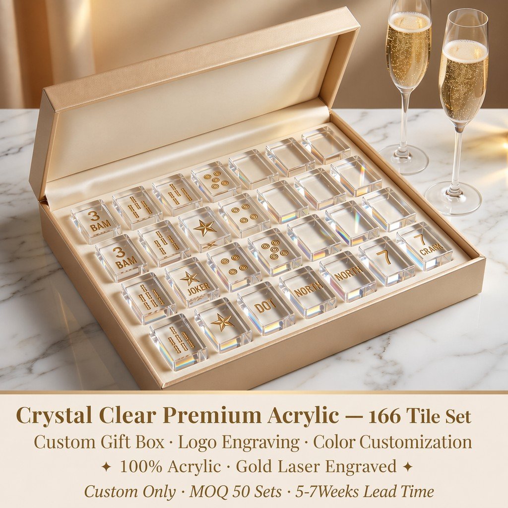 Custom Signature Acrylic American Mahjong Set – 166 Tiles for OEM & ODM (CS-010) detail