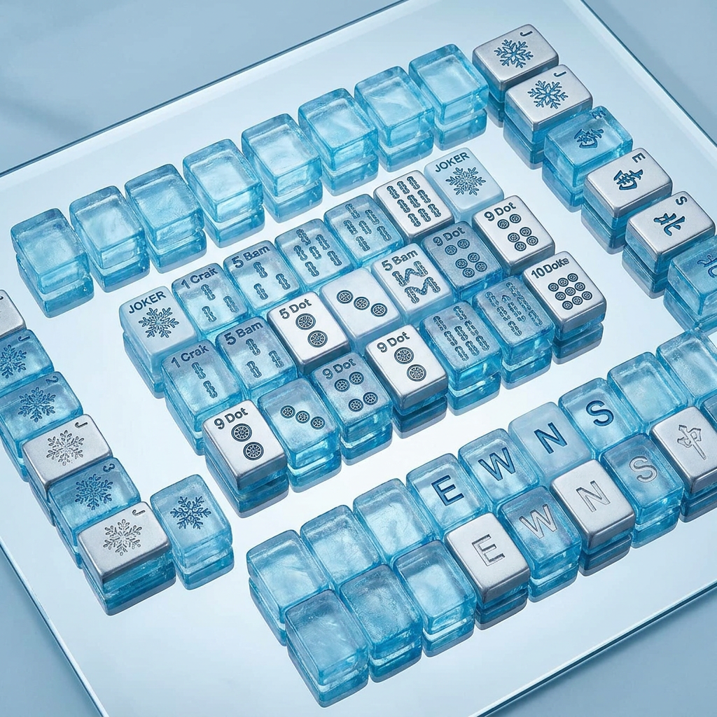 Custom Snowflake Acrylic American Mahjong Set – 166 Tiles for OEM & ODM detail