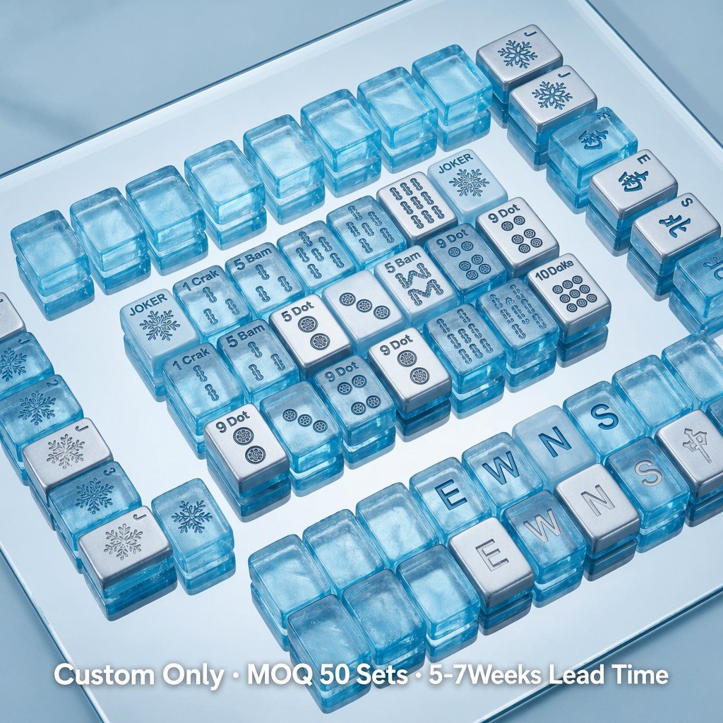 Custom Snowflake Acrylic American Mahjong Set – 166 Tiles for OEM & ODM