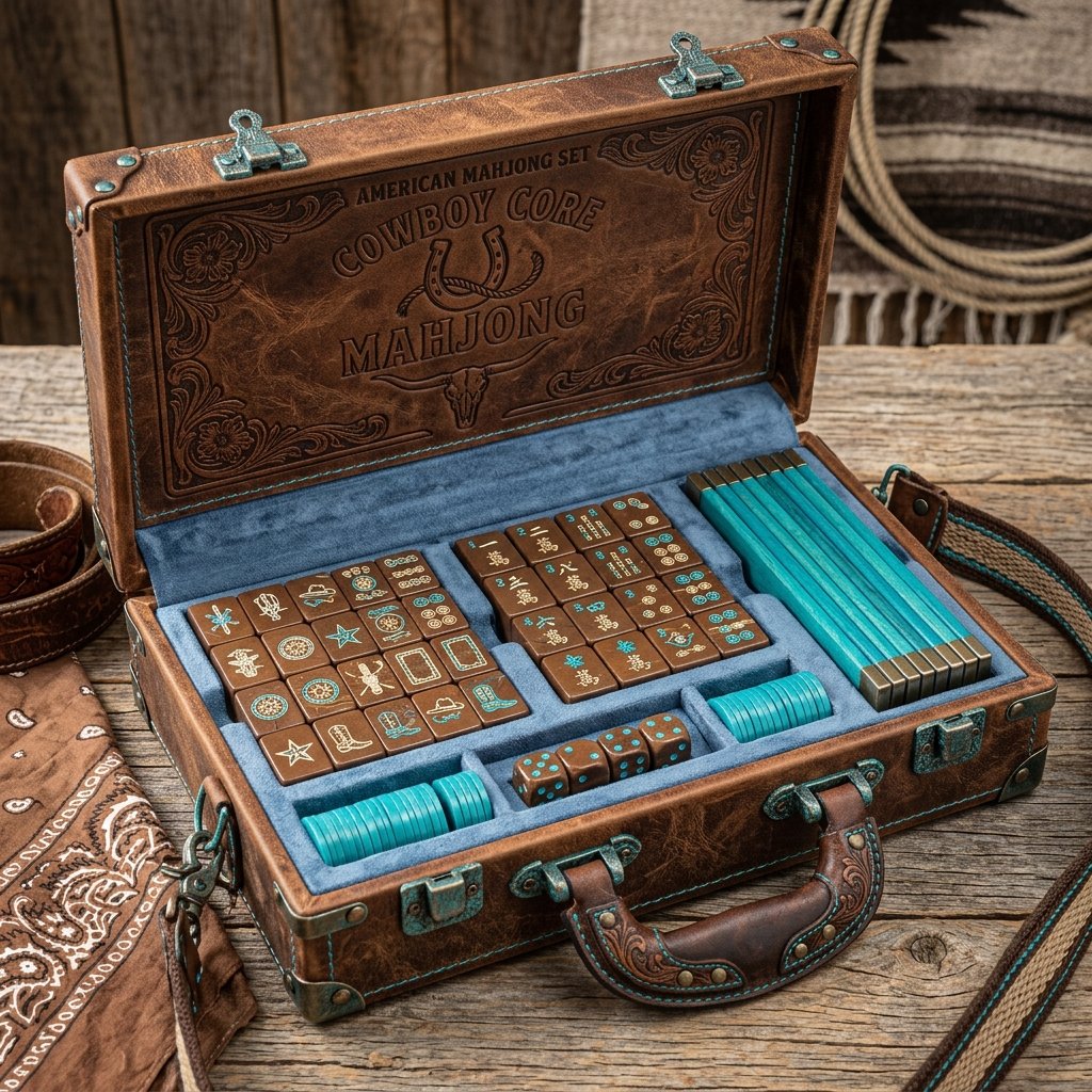 Custom Western Boot Acrylic American Mahjong Set – 166 Tiles for OEM & ODM detail