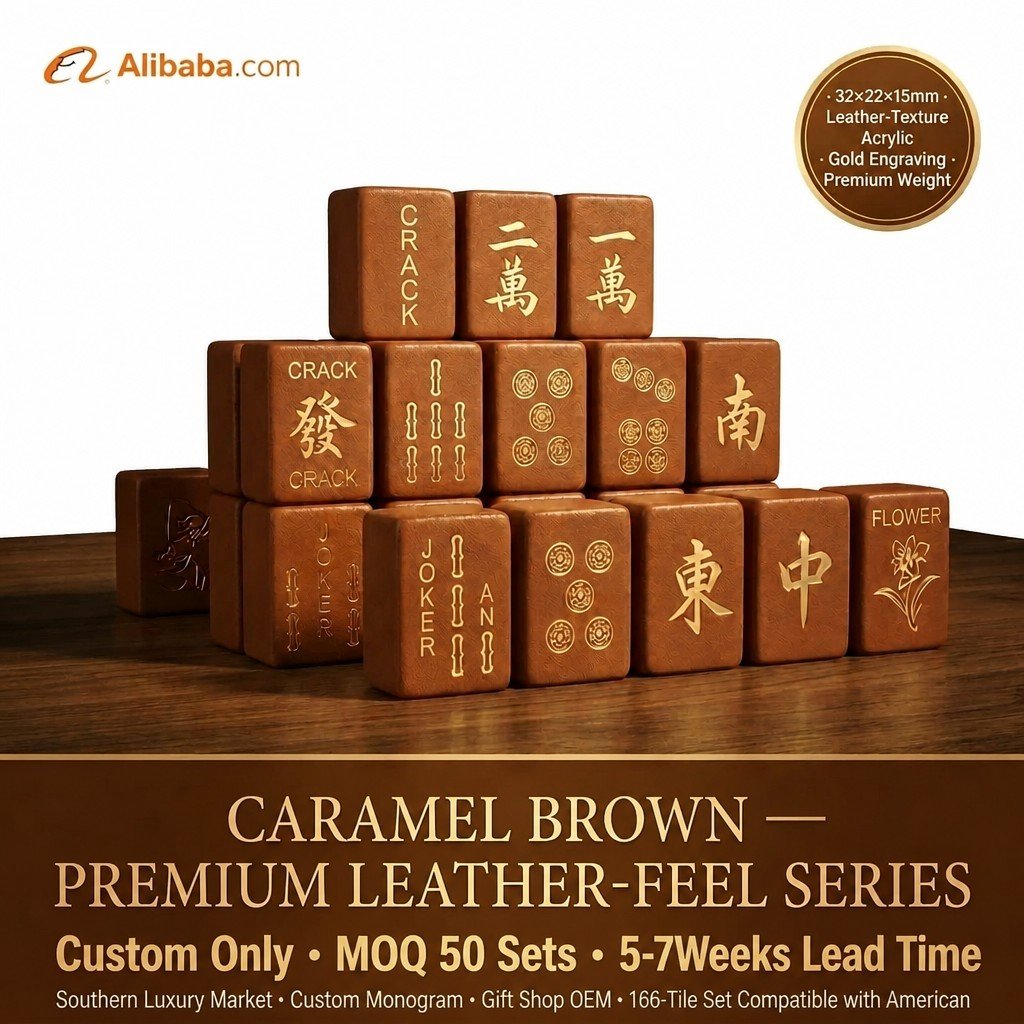 Custom Gold Gold Engraving Acrylic American Mahjong Set – 166 Tiles for OEM & ODM