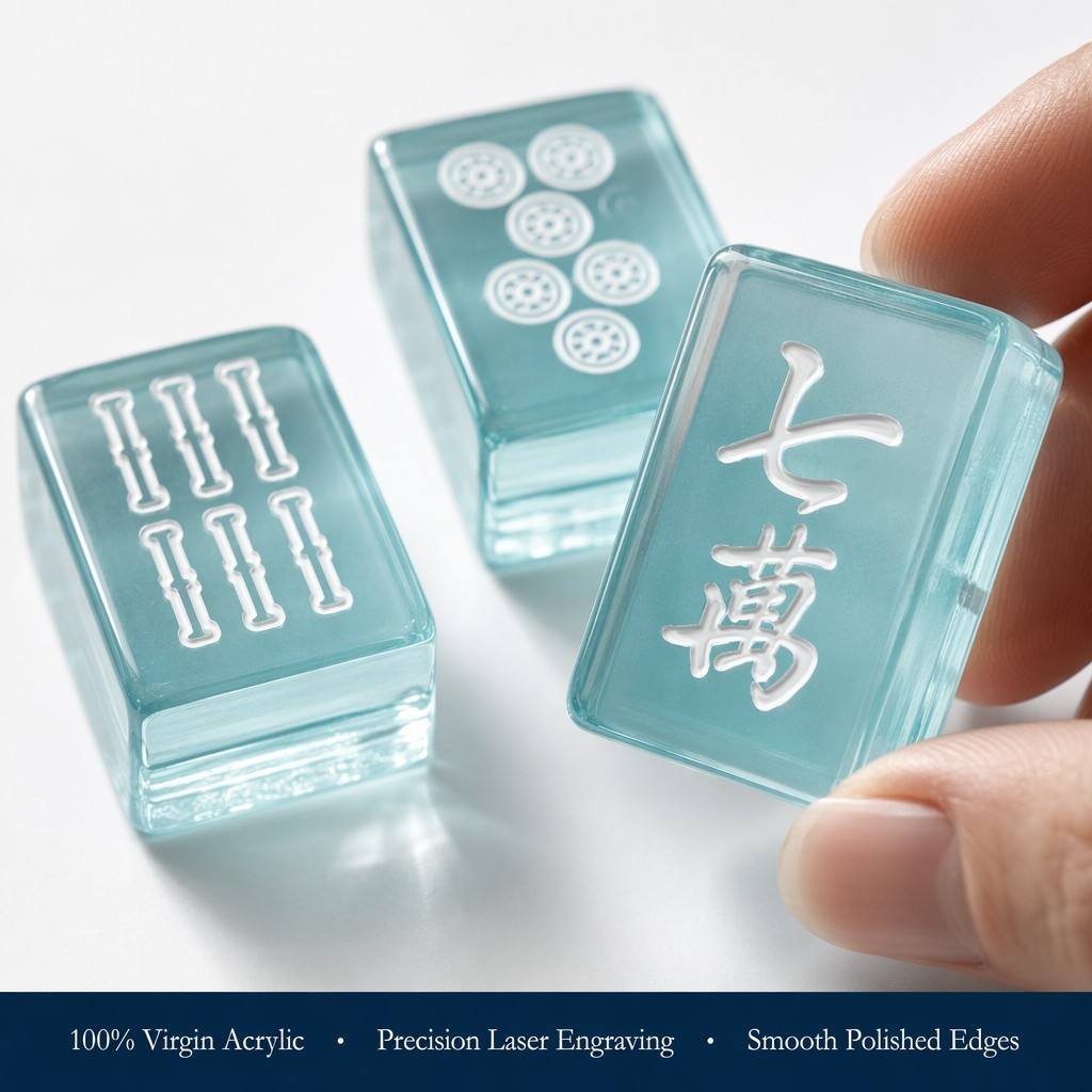 Custom Ocean Mist Acrylic American Mahjong Set – 160 Tiles for OEM & ODM detail