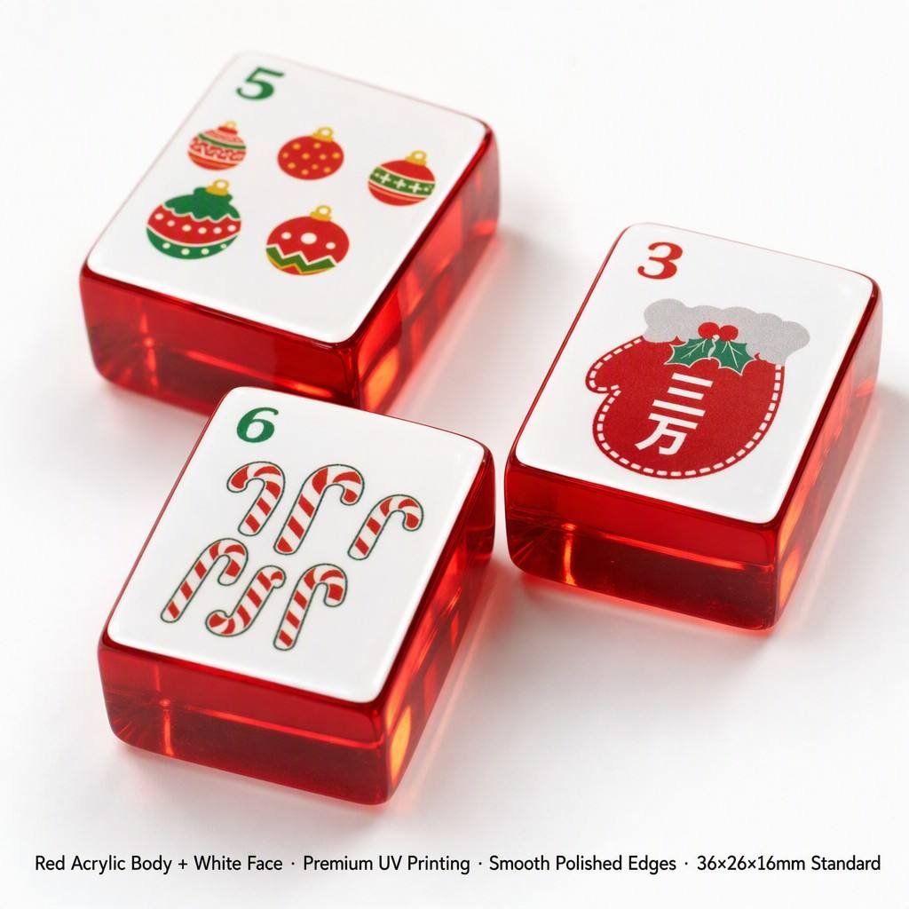 Custom White Acrylic American Mahjong Set – 160 Tiles for OEM & ODM detail