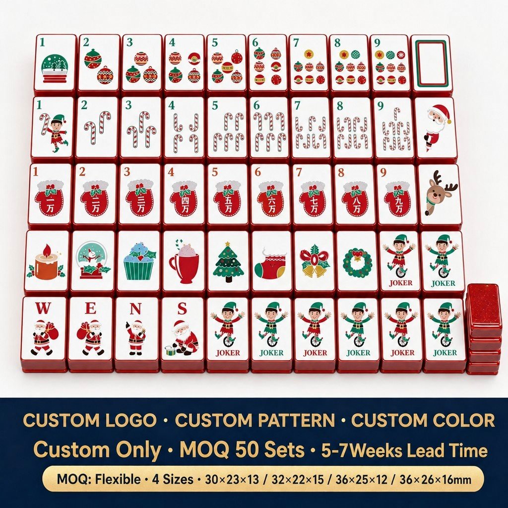Custom White Acrylic American Mahjong Set – 160 Tiles for OEM & ODM detail