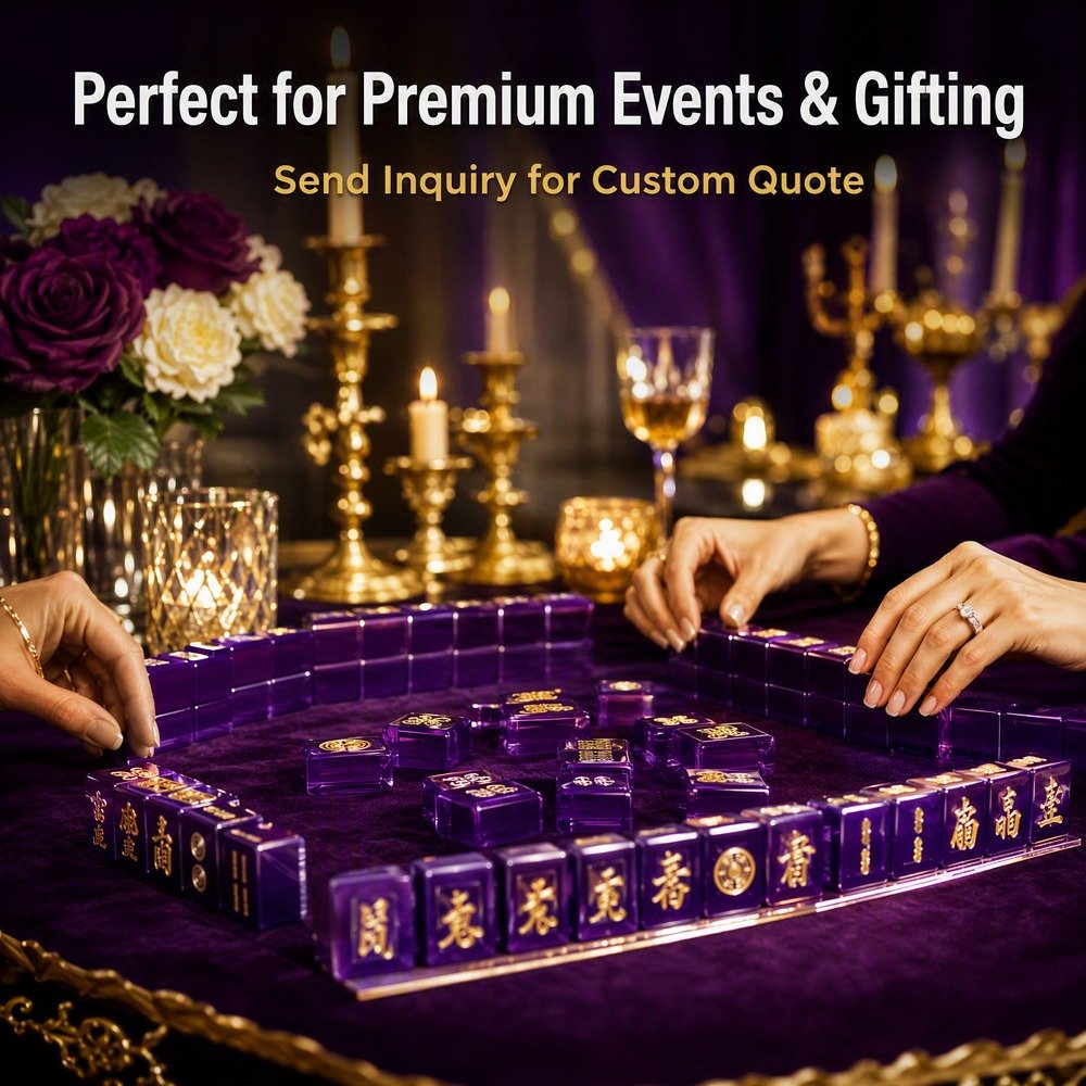 Custom Royal Purple Acrylic American Mahjong Set – 160 Tiles for OEM & ODM view 7