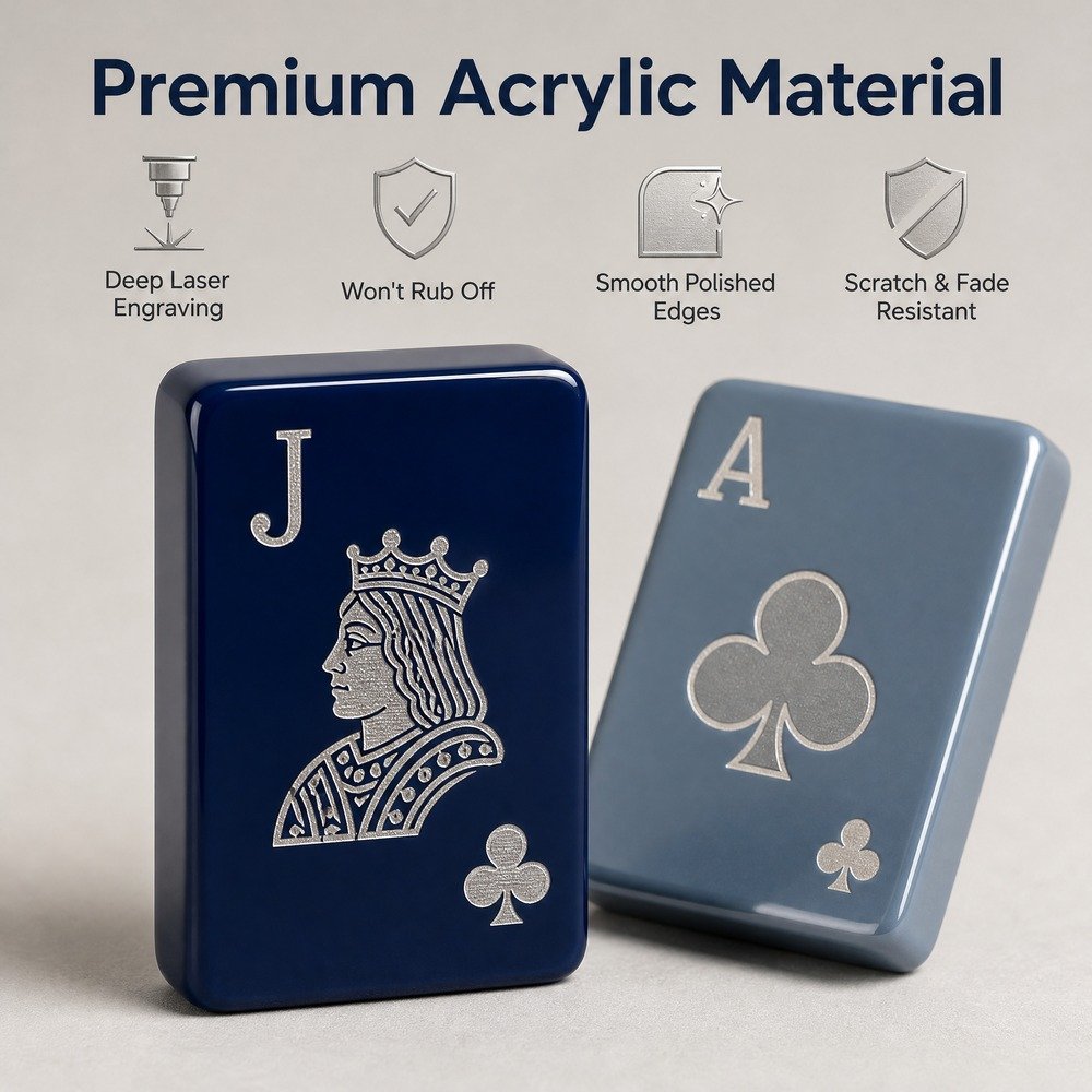 Custom Midnight Navy Acrylic American Mahjong Set – 160 Tiles for OEM & ODM (CS-115) view 3