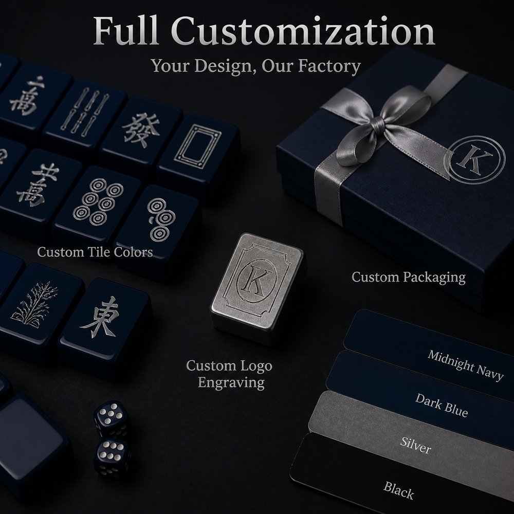 Custom Midnight Navy Acrylic American Mahjong Set – 160 Tiles for OEM & ODM (CS-115) view 5