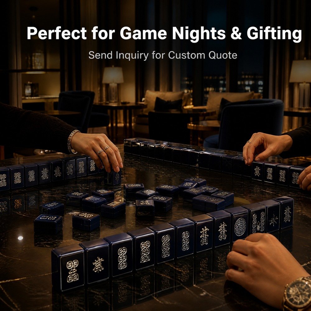 Custom Midnight Navy Acrylic American Mahjong Set – 160 Tiles for OEM & ODM (CS-115) view 7