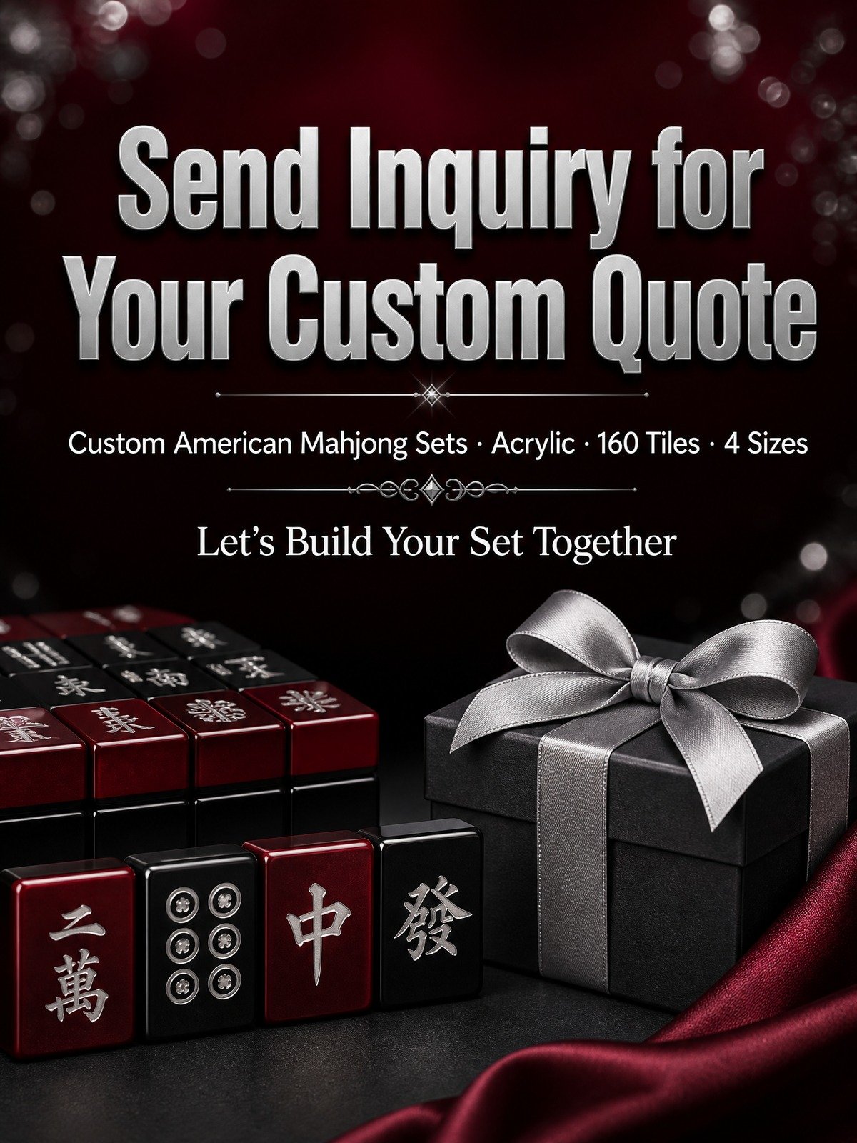 Custom Wine Red Acrylic American Mahjong Set – 160 Tiles for OEM & ODM detail