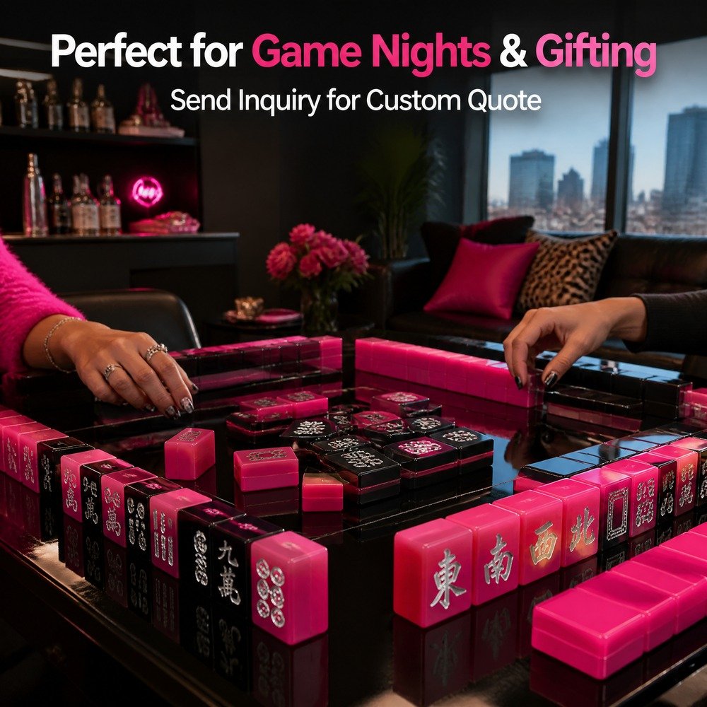 Custom Hot Pink Acrylic American Mahjong Set – 160 Tiles for OEM & ODM view 5