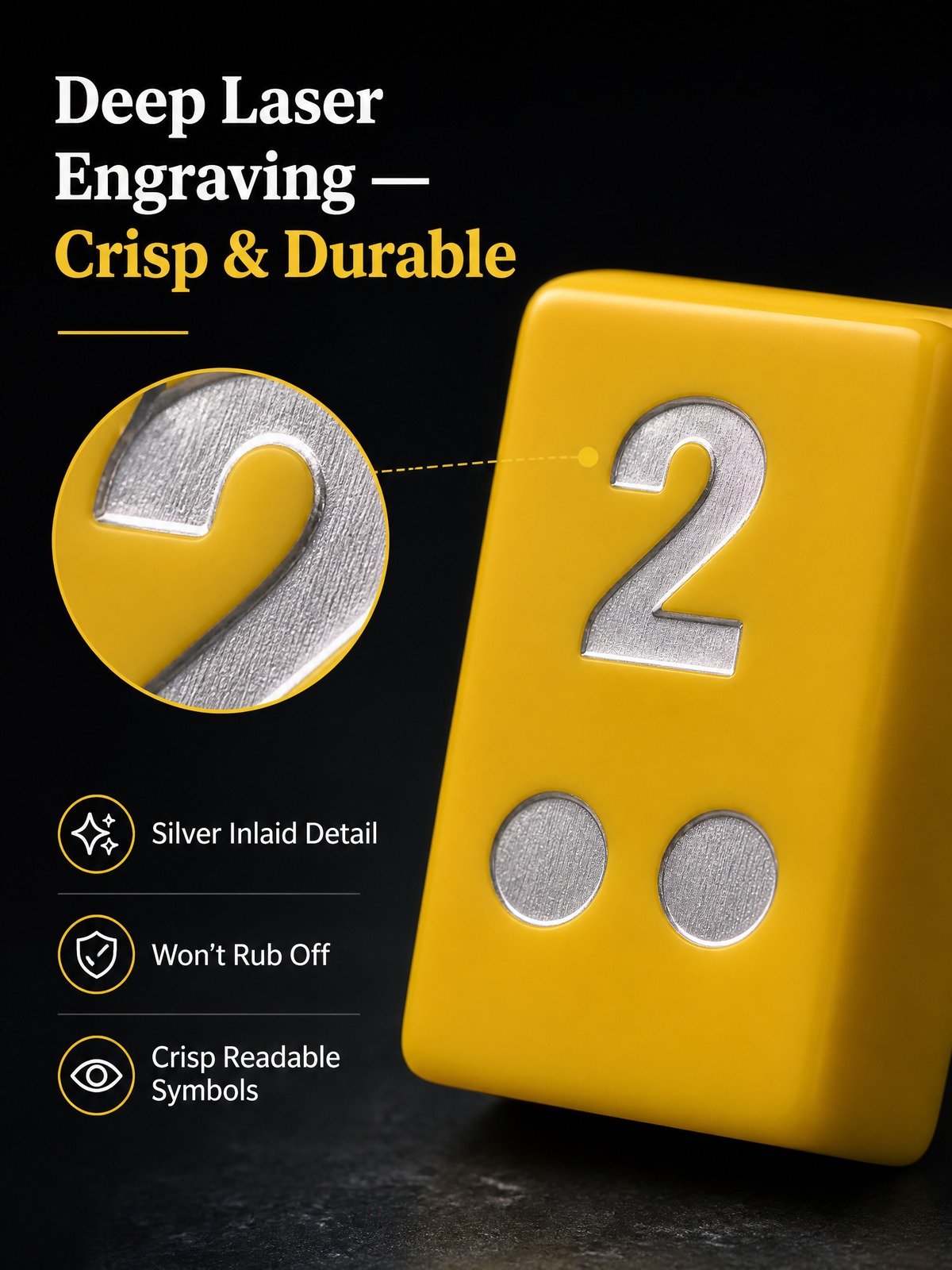Custom Yellow Acrylic American Mahjong Set – 160 Tiles for OEM & ODM detail