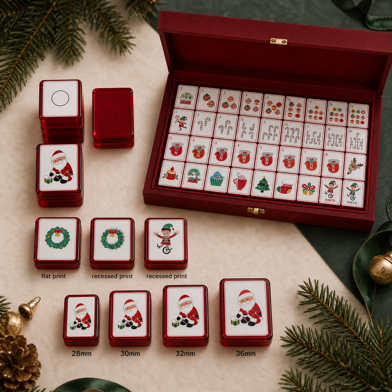 Custom Christmas Acrylic American Mahjong Set – 160 Tiles for OEM & ODM view 5
