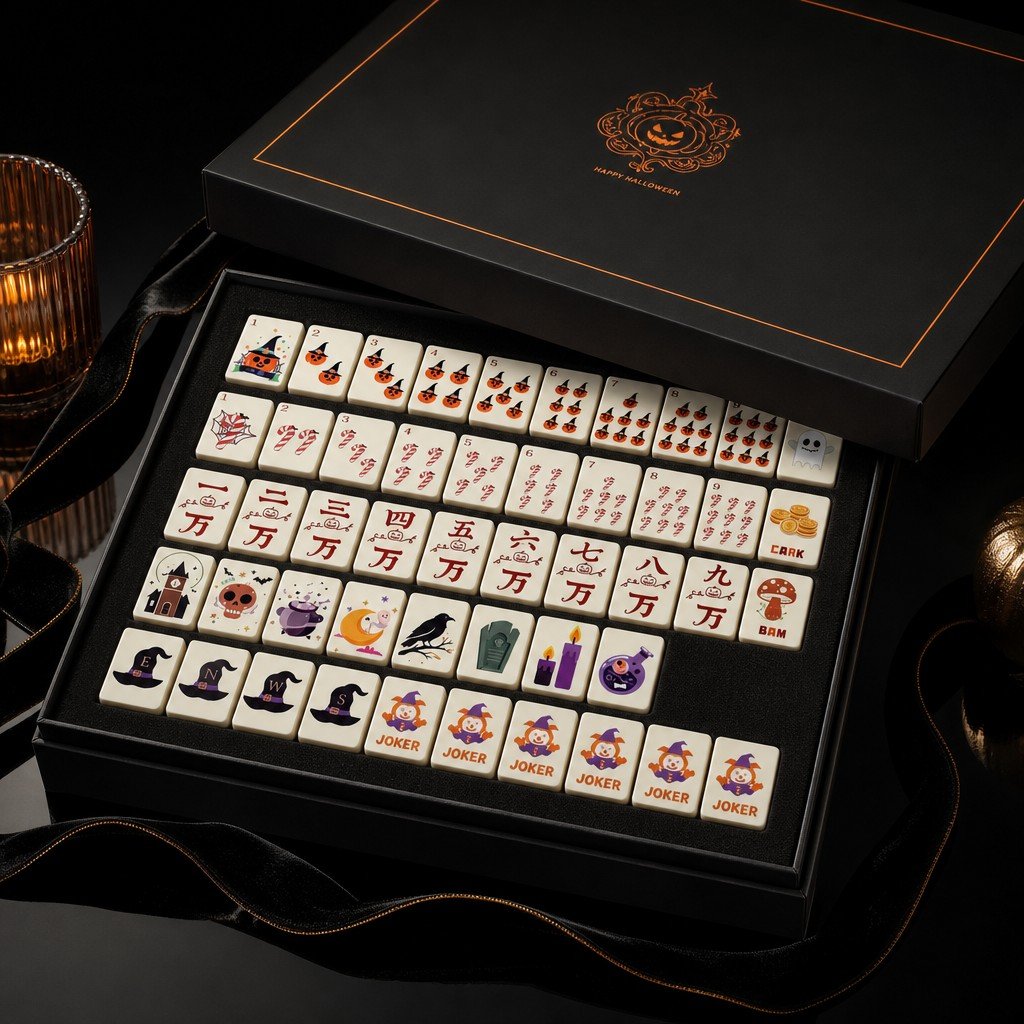 Custom Halloween Acrylic American Mahjong Set – 160 Tiles for OEM & ODM detail