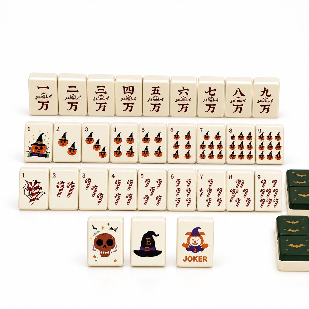 Custom Halloween Acrylic American Mahjong Set – 160 Tiles for OEM & ODM — Halloween Theme variant